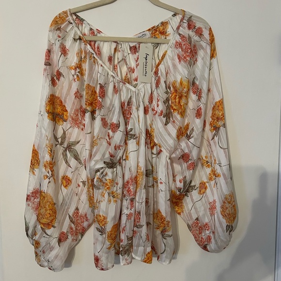 Tops - Shop impressions sheer floral blouse. Size M